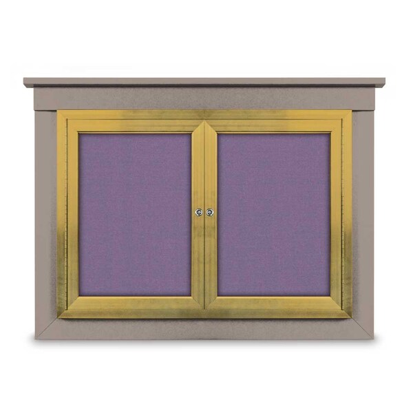 36"x36" 1-Door Enclosed Letterboard, Header, Black Vinyl/Walnut